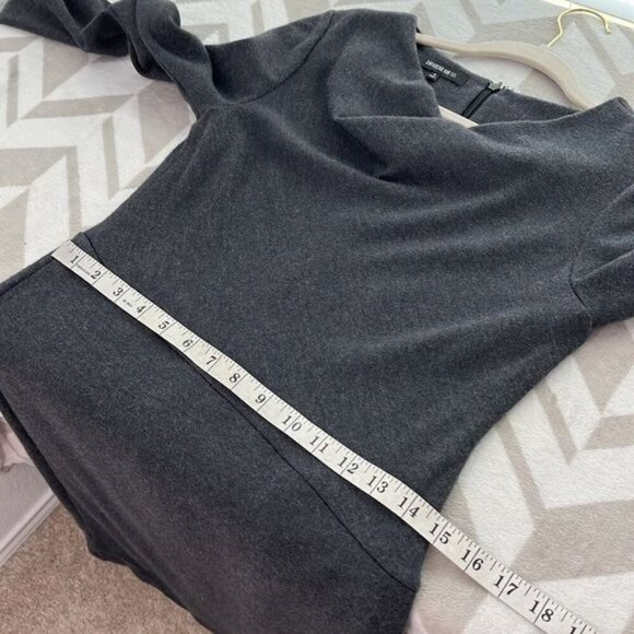 lafayette 148 100% Virgin Wool Cowl neck Shift‎ Dress size 4 Charcoal Grey - Picture 9 of 10